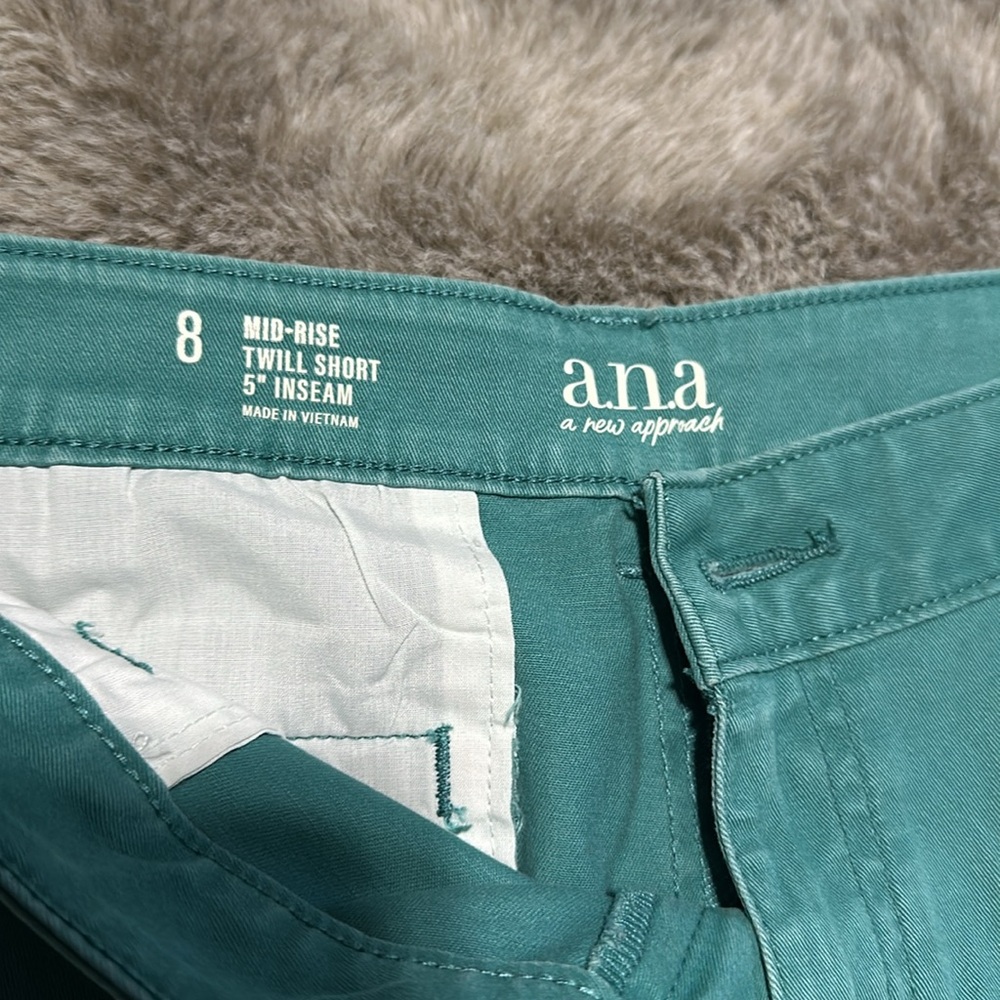 Size 8 Mid Rise short Color Turquoise - Picture 3 of 5